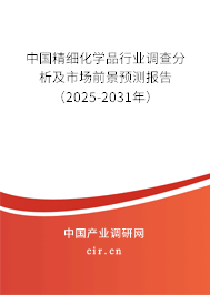 中國精細(xì)化學(xué)品行業(yè)調(diào)查分析及市場前景預(yù)測報告（2025-2031年）