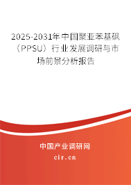 2025-2031年中國聚亞苯基砜（PPSU）行業(yè)發(fā)展調(diào)研與市場前景分析報告