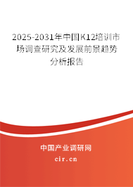 2025-2031年中國K12培訓(xùn)市場調(diào)查研究及發(fā)展前景趨勢分析報告