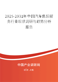 2025-2031年中國(guó)汽車售后服務(wù)行業(yè)現(xiàn)狀調(diào)研與趨勢(shì)分析報(bào)告