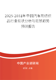 2025-2031年中國汽車用紡織品行業(yè)現(xiàn)狀分析與前景趨勢預(yù)測報(bào)告 2025-2031年中國汽車用紡織品行業(yè)現(xiàn)狀分析與前景趨勢預(yù)測報(bào)告