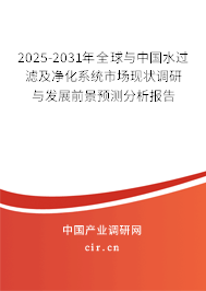2025-2031年全球與中國水過濾及凈化系統(tǒng)市場(chǎng)現(xiàn)狀調(diào)研與發(fā)展前景預(yù)測(cè)分析報(bào)告 2025-2031年全球與中國水過濾及凈化系統(tǒng)市場(chǎng)現(xiàn)狀調(diào)研與發(fā)展前景預(yù)測(cè)分析報(bào)告