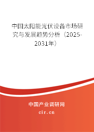 中國太陽能光伏設備市場研究與發(fā)展趨勢分析（2025-2031年）