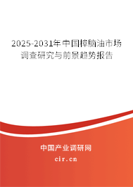 2025-2031年中國樟腦油市場調查研究與前景趨勢報告