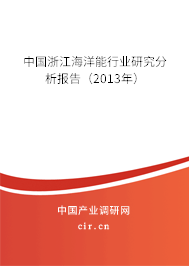 中國(guó)浙江海洋能行業(yè)研究分析報(bào)告（2013年）