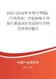 2025-2031年全球與中國1-（芐氧羰基）六氫噠嗪-3-甲酸行業(yè)發(fā)展現(xiàn)狀調(diào)研與市場(chǎng)前景預(yù)測(cè)報(bào)告
