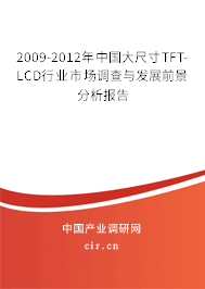 2009-2012年中國(guó)大尺寸TFT-LCD行業(yè)市場(chǎng)調(diào)查與發(fā)展前景分析報(bào)告
