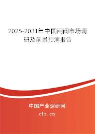 2024-2030年中國閘閥市場調(diào)研及前景預測報告