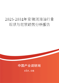 2025-2031年安徽潤滑油行業(yè)現(xiàn)狀與前景趨勢分析報告