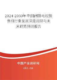 2024-2030年中國閉路電視攝像機行業(yè)發(fā)展深度調(diào)研與未來趨勢預(yù)測報告