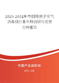 2025-2031年中國(guó)等離子空氣消毒機(jī)行業(yè)市場(chǎng)調(diào)研與前景分析報(bào)告