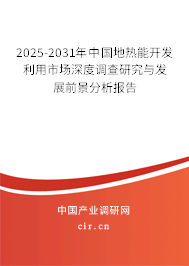2025-2031年中國(guó)地?zé)崮荛_發(fā)利用市場(chǎng)深度調(diào)查研究與發(fā)展前景分析報(bào)告