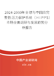 2024-2030年全球與中國(guó)高完整性壓力保護(hù)系統(tǒng)(HIPPS)市場(chǎng)全面調(diào)研與發(fā)展趨勢(shì)分析報(bào)告 2024-2030年全球與中國(guó)高完整性壓力保護(hù)系統(tǒng)(HIPPS)市場(chǎng)全面調(diào)研與發(fā)展趨勢(shì)分析報(bào)告