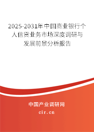 2025-2031年中國商業(yè)銀行個(gè)人信貸業(yè)務(wù)市場(chǎng)深度調(diào)研與發(fā)展前景分析報(bào)告