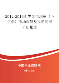 2012-2016年中國(guó)電動(dòng)車（小金魚）市場(chǎng)調(diào)研及投資前景分析報(bào)告