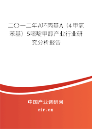 二〇一二年Α環(huán)丙基?。?甲氧苯基）5嘧啶甲醇產(chǎn)業(yè)行業(yè)研究分析報告