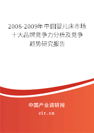 2008-2009年中國(guó)嬰兒床市場(chǎng)十大品牌競(jìng)爭(zhēng)力分析及競(jìng)爭(zhēng)趨勢(shì)研究報(bào)告 2008-2009年中國(guó)嬰兒床市場(chǎng)十大品牌競(jìng)爭(zhēng)力分析及競(jìng)爭(zhēng)趨勢(shì)研究報(bào)告