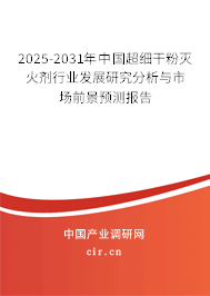 2025-2031年中國超細(xì)干粉滅火劑行業(yè)發(fā)展研究分析與市場前景預(yù)測報(bào)告