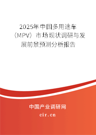 2025年中國(guó)多用途車（MPV）市場(chǎng)現(xiàn)狀調(diào)研與發(fā)展前景預(yù)測(cè)分析報(bào)告