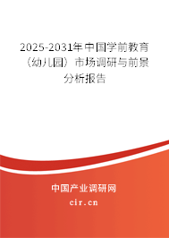 2025-2031年中國學(xué)前教育（幼兒園）市場調(diào)研與前景分析報告