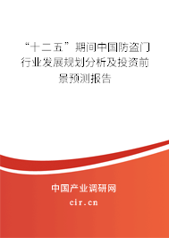 “十二五”期間中國(guó)防盜門行業(yè)發(fā)展規(guī)劃分析及投資前景預(yù)測(cè)報(bào)告
