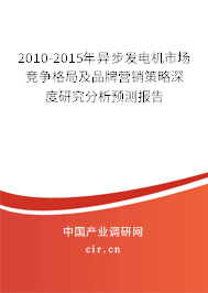 2010-2015年異步發(fā)電機(jī)市場(chǎng)競(jìng)爭(zhēng)格局及品牌營銷策略深度研究分析預(yù)測(cè)報(bào)告