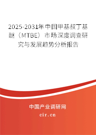 2025-2031年中國甲基叔丁基醚（MTBE）市場深度調(diào)查研究與發(fā)展趨勢分析報告