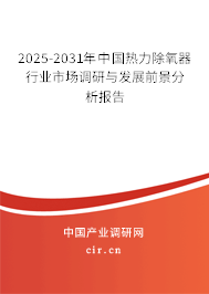 2025-2031年中國(guó)熱力除氧器行業(yè)市場(chǎng)調(diào)研與發(fā)展前景分析報(bào)告