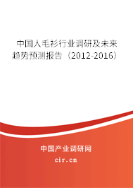 中國人毛衫行業(yè)調(diào)研及未來趨勢預(yù)測報告（2012-2016）