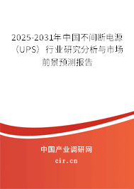 2025-2031年中國(guó)不間斷電源（UPS）行業(yè)研究分析與市場(chǎng)前景預(yù)測(cè)報(bào)告