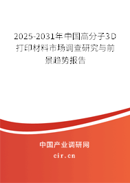 2025-2031年中國高分子3D打印材料市場(chǎng)調(diào)查研究與前景趨勢(shì)報(bào)告