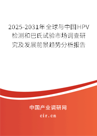 2025-2031年全球與中國HPV檢測和巴氏試驗市場調(diào)查研究及發(fā)展前景趨勢分析報告