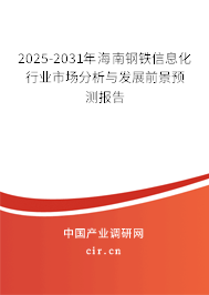 2025-2031年海南鋼鐵信息化行業(yè)市場(chǎng)分析與發(fā)展前景預(yù)測(cè)報(bào)告 2025-2031年海南鋼鐵信息化行業(yè)市場(chǎng)分析與發(fā)展前景預(yù)測(cè)報(bào)告