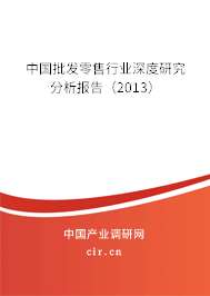 中國(guó)批發(fā)零售行業(yè)深度研究分析報(bào)告（2013）