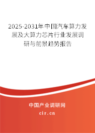2025-2031年中國汽車算力發(fā)展及大算力芯片行業(yè)發(fā)展調(diào)研與前景趨勢報告 2025-2031年中國汽車算力發(fā)展及大算力芯片行業(yè)發(fā)展調(diào)研與前景趨勢報告