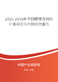 2025-2031年中國腰椎穿刺包行業(yè)研究與市場前景報告