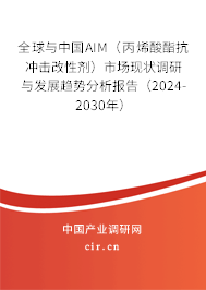 全球與中國AIM（丙烯酸酯抗沖擊改性劑）市場(chǎng)現(xiàn)狀調(diào)研與發(fā)展趨勢(shì)分析報(bào)告（2024-2030年）