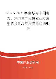2025-2031年全球與中國電力、熱力生產(chǎn)和供應(yīng)業(yè)發(fā)展現(xiàn)狀分析及前景趨勢預(yù)測報(bào)告