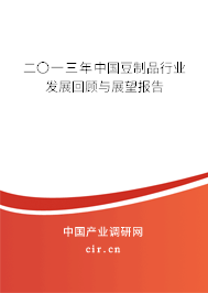 二〇一三年中國豆制品行業(yè)發(fā)展回顧與展望報(bào)告