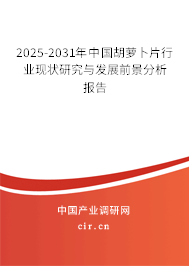 2025-2031年中國胡蘿卜片行業(yè)現(xiàn)狀研究與發(fā)展前景分析報(bào)告