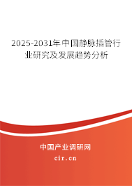 2025-2031年中國(guó)靜脈插管行業(yè)研究及發(fā)展趨勢(shì)分析