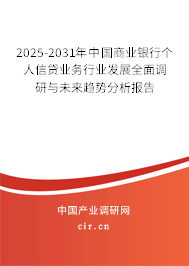 2025-2031年中國商業(yè)銀行個(gè)人信貸業(yè)務(wù)行業(yè)發(fā)展全面調(diào)研與未來趨勢分析報(bào)告