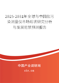 2025-2031年全球與中國(guó)鹽污染測(cè)量?jī)x市場(chǎng)現(xiàn)狀研究分析與發(fā)展前景預(yù)測(cè)報(bào)告