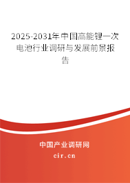 2025-2031年中國高能鋰一次電池行業(yè)調(diào)研與發(fā)展前景報告