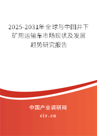 2025-2031年全球與中國井下礦用運輸車市場現狀及發(fā)展趨勢研究報告 2025-2031年全球與中國井下礦用運輸車市場現狀及發(fā)展趨勢研究報告