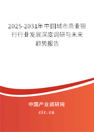 2025-2031年中國(guó)城市商業(yè)銀行行業(yè)發(fā)展深度調(diào)研與未來(lái)趨勢(shì)報(bào)告