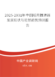 2025-2031年中國船用推進器發(fā)展現(xiàn)狀與前景趨勢預(yù)測報告