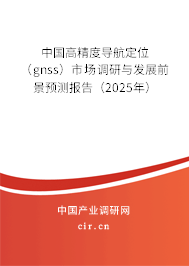中國高精度導(dǎo)航定位（gnss）市場(chǎng)調(diào)研與發(fā)展前景預(yù)測(cè)報(bào)告（2025年）