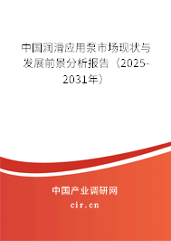 中國潤滑應(yīng)用泵市場現(xiàn)狀與發(fā)展前景分析報告（2025-2031年）
