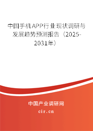 中國手機(jī)APP行業(yè)現(xiàn)狀調(diào)研與發(fā)展趨勢預(yù)測報告（2025-2031年）